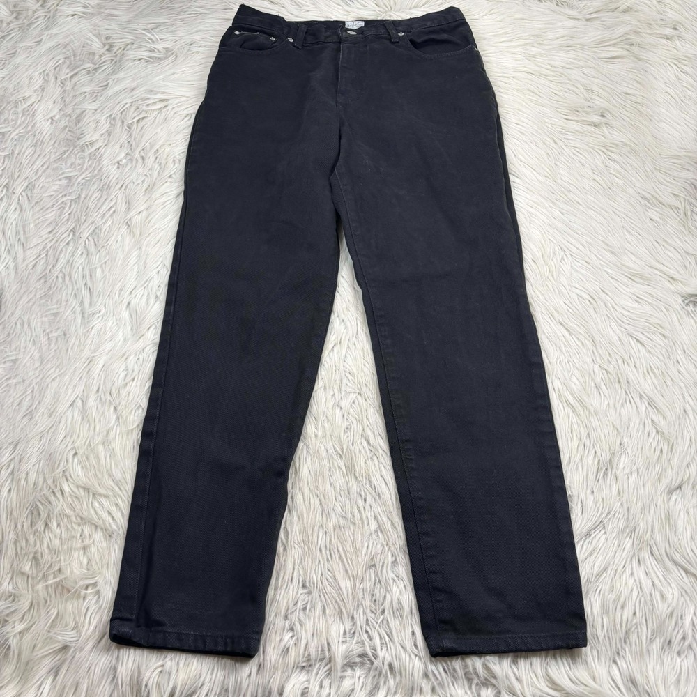Vintage 90's‎ Y2K Calvin Klein Women's 14 Black Wash Tapered Mom Jeans